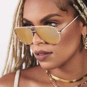 Quay HIGH KEY Gold/Gold Sunglasses